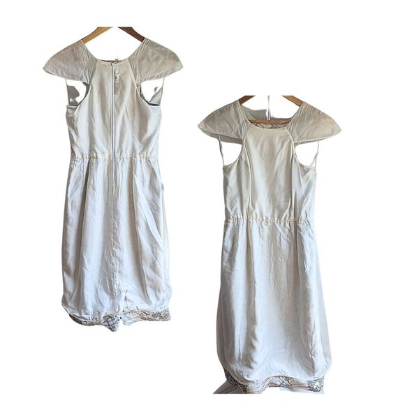 2013 HONOR NYC Garden Print Micro Sparkle Silk Midi Cocktail Dress RTW SS13 Sz 8 - Picture 4 of 8